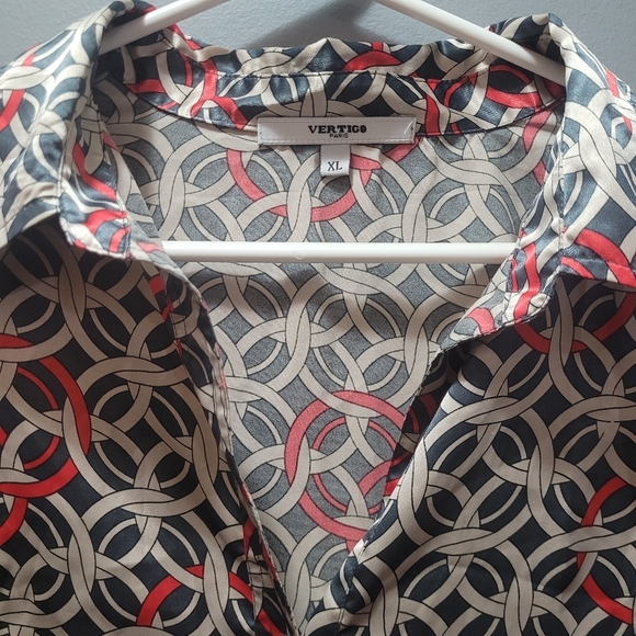 Vertigo Paris Geometric Short Sleeve Shirt XL - Picture 3 of 5